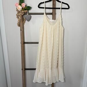 Blu Pepper Womens Cream Spaghetti Strap Mini Dress Size Medium